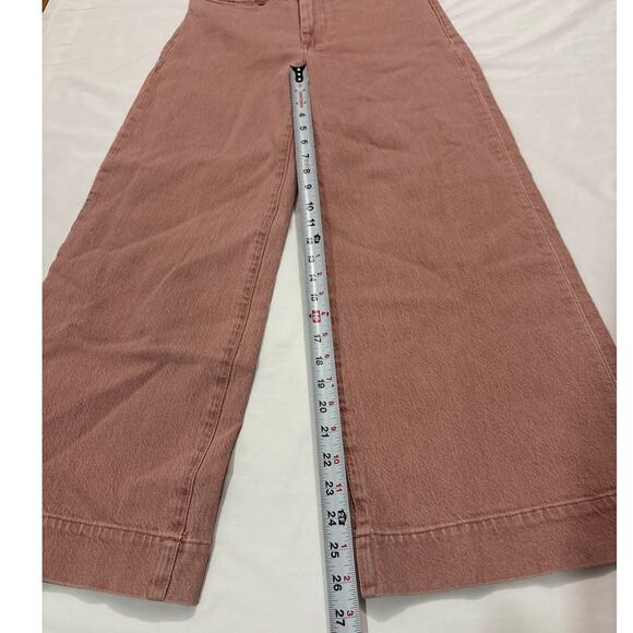 Faherty Women’s 28 Harbor High Rise Ankle Wide Leg Jeans Pink Boho Trendy Fun - Picture 12 of 12